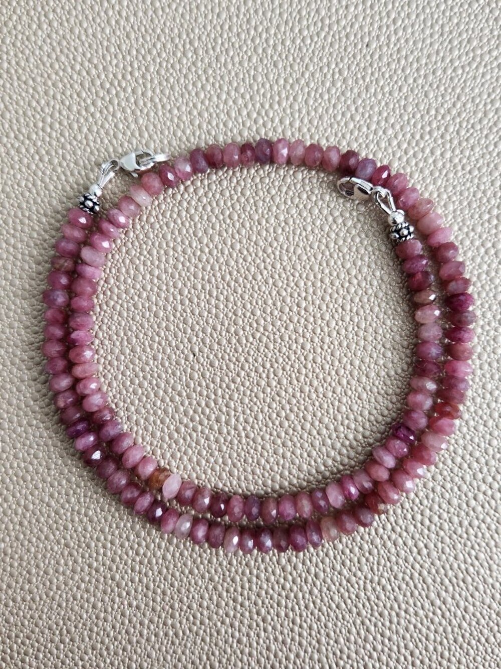 NATURAL PINK TOURMALINE NECKLACE--16"